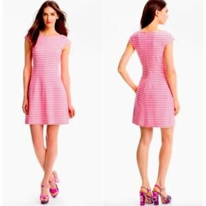 Lilly Pulitzer Briella Dress Cap Sleeve Pink White Stripes Size Small‎